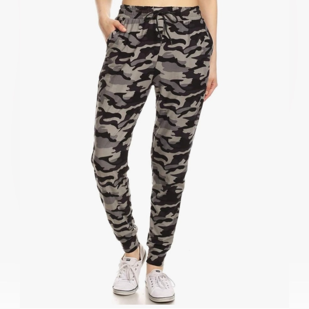 Leggings Depot Camouflage Joggers Pants